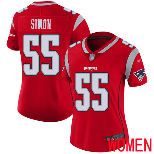 New England Patriots Football #55 Inverted Legend Limited Red Women John Simon NFL Jersey->youth nfl jersey->Youth Jersey